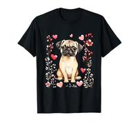 Pug Lover Colorido Retrato Perro Animal Lindo Pug Dueño Camiseta