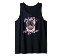 Pug más Genial del Mundo Abuela Lindo bostezo Pug Nieto Camiseta sin Mangas