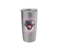 Pug más genial del mundo abuela lindo bostezo pug nieto Vaso térmico de acero inoxidable de doble pared