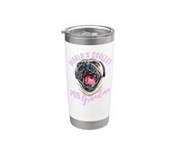 Pug más genial del mundo abuela lindo bostezo pug nieto Vaso térmico de acero inoxidable de doble pared