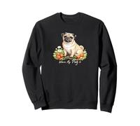 Pug Moms Flores Jardinería Lindo Perro Sudadera