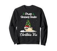 Pug My Dog Sleeping Under Christmas Tree Puppy Funny Xmas Sudadera