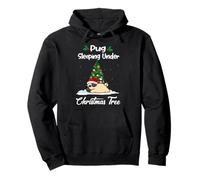 Pug My Dog Sleeping Under Christmas Tree Puppy Funny Xmas Sudadera con Capucha