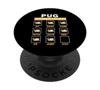 Pug Obedience Training Funny Dog Puppy Guide To Trainer PopSockets PopGrip Adhesivo