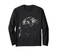 Pug para perro, mamá y papá, divertido y lindo pug negro Manga Larga