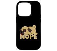 Pug Perro Perezoso Nope Carcasa para iPhone 14 Pro