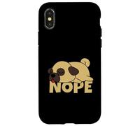 Pug Perro Perezoso Nope Carcasa para iPhone X/XS