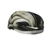 Pug Perros tristes Perros Pug tristes Mascotas Pug Bandas para el pelo para hombres y mujeres Diadema para correr Diadema que absorbe el sudor Gimnasio