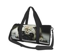Pug Perros Tristes Perros Tristes Pug Mascotas Pug, Bolsa de Viaje de Gran Capacidad, Bolso Redondo, Bolsa de Viaje Deportiva, Bolsa de Mano, Bolsa de Fitness