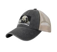 Pug Perros Tristes Perros Tristes Pug Mascotas Pug, Sombreros clásicos para papá, Gorras de Camionero Ajustables, Gorra de béisbol de Malla de Vaquero