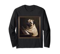 Pug Piano Dog Manga Larga