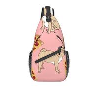 Pug Pizza Pink Sling Bag Mochila cruzada de viaje Mochila de pecho para hombres y mujeres, hombros izquierdo y derecho ajustables Senderismo Mochila informal