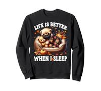 Pug Puppy Funny Fall Saying For Pug Mom Cute Autumn Sleep Sudadera