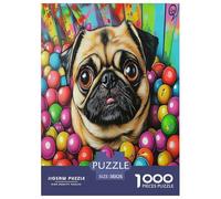 Pug Puzzle Imposible,desafío for Adults Juego EduGatoivo 1000 Piezas Obra De Arte De Juego De para Adultos, Regalos A Partir De 14 Años 38x26cm/1000pcs
