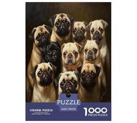 Pug Puzzle Imposible,desafío para Adultos Entretenimiento Creativo 1000 Piezas Obra De Arte De Juego De para Adultos, Regalos A Partir De 14 Años 70x50cm/1000pcs