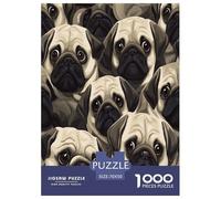 Pug Puzzle Imposible,desafío para Adultos Juego EduGatoivo 1000 Piezas Obra De Arte De Juego De para Adultos, Regalos A Partir De 14 Años 70x50cm/1000pcs