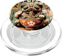 Pug Ramen Fideos Japonés Vintage Kawaii Anime Perro PopSockets PopGrip para MagSafe