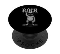 Pug Rock Music Retro Vintage Perro Amante PopSockets PopGrip Adhesivo