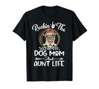 Pug Rocking The Dog Mom and Aunt Life Funny Mothers Day Camiseta