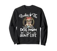 Pug Rocking The Dog Mom and Aunt Life Funny Mothers Day Sudadera