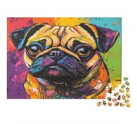 Pug Rompecabezas Imposible,desafío for Adults Abstract Art Juego Educativo 1000 Piezas Obra De Arte De Juego De para Adultos, Regalos A Partir De 14 Años 1000pcs (75x50cm)