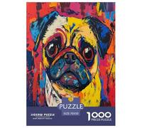 Pug Rompecabezas Imposible,desafío for Adults Juego EduGatoivo 1000 Piezas Obra De Arte De Juego De para Adultos Y Niños Mayores De 12 Años 70x50cm/1000pcs