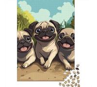 Pug Rompecabezas Imposible,desafío para Adultos Entretenimiento Creativo 1000 Piezas Obra De Arte De Juego De para Adultos Y Niños 1000pcs (75x50cm)