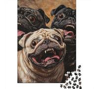 Pug Rompecabezas Imposible,desafío para Adultos Entretenimiento Creativo 1000 Piezas Obra De Arte De Juego De para Adultos Y Niños 1000pcs (75x50cm)