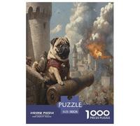 Pug Rompecabezas Imposible,desafío para Adultos Juego EduGatoivo 1000 Piezas Obra De Arte De Juego De para Adultos Y Niños 38x26cm/1000pcs