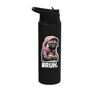 Pug says Bruh - Moody Cool Pug divertido amante de los perros Stainless Steel Insulated Water Bottle