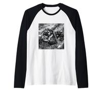 Pug Segunda Guerra Mundial Profesor de Historia WWII Gear Retro Avión Camiseta Manga Raglan