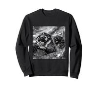 Pug Segunda Guerra Mundial Profesor de Historia WWII Gear Retro Avión Sudadera