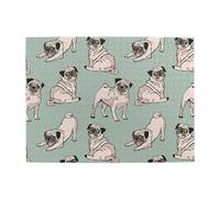 Pug Sentado, Rompecabezas de 500 Piezas para Adultos. Rompecabezas de Madera para Adultos Mayores.