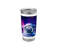Pug Space Dog Astronaut Galaxy Dogs Funny Vaso térmico de acero inoxidable de doble pared