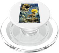 Pug Starry Night Van Gogh Lindo Perro Aullando PopSockets PopGrip para MagSafe