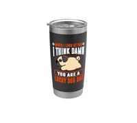 Pug You Are A Lucky Dog Dad Funny Puppy Dogs Lovers Vaso térmico de acero inoxidable de doble pared