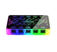 PUGEOAMN Divisor de ventilador magnético 2 IN1 / ARGB 1 hasta 10 hubs para PC con mando a distancia y conexión de alimentación 2 Sata