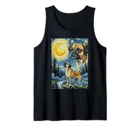 Puggle Howling At The Moon Impresionista Noche Estrellada Arte Camiseta sin Mangas