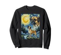 Puggle Howling At The Moon Impresionista Noche Estrellada Arte Sudadera