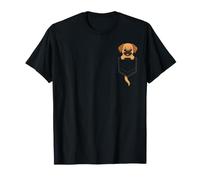 Puggle Lindo Cachorro Bolsillo Dibujos Animados Perro Arte Camiseta