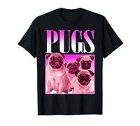 Pugs Bootleg Rap | Póster retro de los años 90 para dueños de mascotas de perro carlino lindo Camiseta