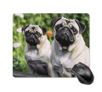 Pugs in The Garden - Alfombrilla de mouse para juegos, alfombrilla de mouse para juegos, bonita alfombrilla de mouse para escritorio para mujer, alfombrilla de mouse grande para escritorio de viaje