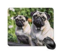 Pugs in The Garden - Alfombrilla de mouse para juegos, alfombrilla de mouse para juegos, bonita alfombrilla de mouse para escritorio para mujer, alfombrilla de mouse grande para escritorio de viaje