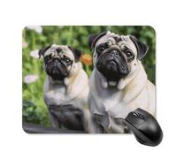 Pugs in The Garden - Alfombrilla de mouse para juegos, alfombrilla de mouse para juegos, bonita alfombrilla de mouse para escritorio para mujer, alfombrilla de mouse grande para escritorio de viaje