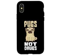 Pugs Not Drugs, Divertido Perro, mamá, Amante de Las Mascotas, Lindo Amante de los Pug Carcasa para iPhone X/XS