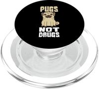 Pugs Not Drugs, Divertido Perro, mamá, Amante de Las Mascotas, Lindo Amante de los Pug PopSockets PopGrip para MagSafe