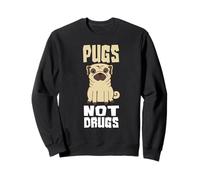 Pugs Not Drugs, Divertido Perro, mamá, Amante de Las Mascotas, Lindo Amante de los Pug Sudadera