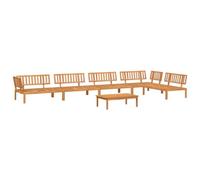 PUGYNBK Set de Sofá Palets Jardín 6 Pzas Madera Maciza Acacia Modular | Madera acacia duradera, diseño rejilla ventilado, modular flexible, fácil limpieza, 110 kg por asiento