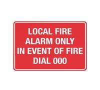 Puhayexi Señal de alarma de incendio local solo en caso de incendio 000, letrero de lata de 30,5 x 20,3 cm, ideal para decoración de pared de jardín y patio