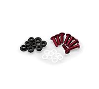 Puig 0956R Tornilleria rápida en aluminio con sistema de fijación segura para montaje y desmontaje ágil del carenado, Rojo